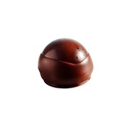 Mørk chokolade Amazonas 61 %, solbærganache og marcipan.